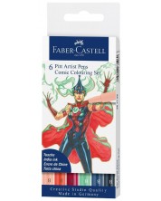 Σετ μαρκαδόρων Faber-Castell Pitt Artist - Comic, 6 χρώματα