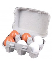 Σετ  Lelin -Ξύλινα αυγά, 6 τεμάχια -1