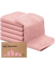 Σετ βρεφικές πετσέτες KeaBabies - Οργανικό μπαμπού,  6 τεμάχια,ροζ  -1