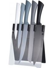 Σετ 5 μαχαίρια κουζίνας H&S -με βάση, πολύχρωμο