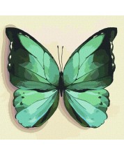 Σετ ζωγραφικής με αριθμούς Ideyka - Πράσινη πεταλούδα, 25 х 25 cm