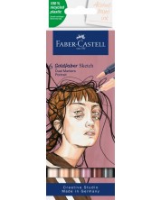 Σετ μαρκαδόρων Faber-Castell Goldfaber Sketch - Portrait, 6 χρώματα