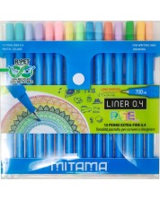 Σετ λεπτοί μαρκαδόροι Mitama - Παστέλ, 15 χρωμάτων -1