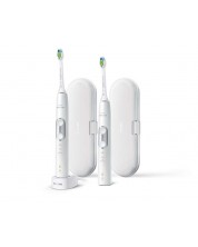 Σετ ηλεκτρική οδοντόβουρτσα Philips Sonicare ProtectiveClean 6100 - HX6877/34, λευκό