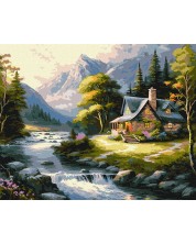 Σετ ζωγραφικής με αριθμούς  Ideyka - Σπίτι στα βουνά, 40 х 50 cm -1