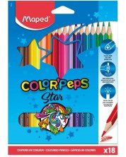 Σετ χρωματιστά μολύβια Maped Color Peps - Star, 18 χρώματα