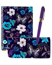 Σετ Victoria's Journals - Μπλε λουλούδια, 3 τεμάχια, σε κουτί