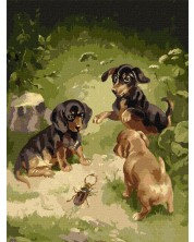 Σετ ζωγραφικής με αριθμούς  Ideyka - παιχνίδια σκύλων, 30 х 40 cm