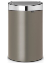 Κάδος απορριμμάτων  Brabantia - Touch Bin New, 40 l, Platinum,καπάκι χρώμα μεταλλικό -1