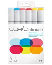 Σετ μαρκαδόρων Too Copic Sketch - Βασικοί φωτεινοί τόνοι, 6 χρώματα