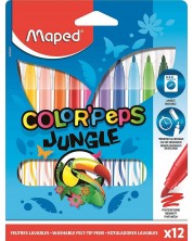 Σετ μαρκαδόροι Maped Color Peps - Jungle, 12 χρώματα