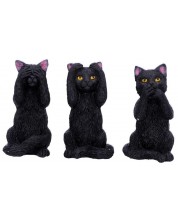 Σετ αγαλματίδια Nemesis Now Adult: Humor - Three Wise Felines, 8 cm -1