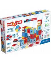 Σετ μαγνητικών κύβων Geomag - Magicube, Word Building EU, 79 τεμάχια -1