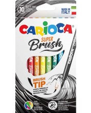 Σετ μαρκαδόροι με μύτη πινέλου Carioca Super Brush - 10 χρώματα -1