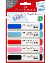 Σύνολο μαρκαδόρων υφασμάτων Faber-Castell - 5 χρώματα, party