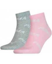 Σετ κάλτσες Puma - BWT Cushioned, 2 ζευγάρια , ροζ/γκρι -1