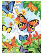 Σετ για σχέδιο με χρωματιστά μολύβια Royal - Πεταλούδες, 22 x 30 cm