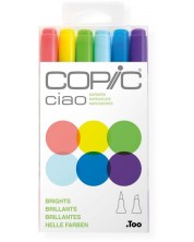 Σετ μαρκαδόρων Too Copic Ciao - Έντονες αποχρώσεις, 6 χρώματα