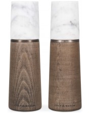 Σετ Μύλοι Μπαχαρικών Cole & Mason - Marble, 18.5 х 6 cm, ξύλο και λευκό μάρμαρο -1