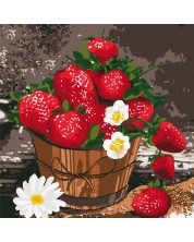 Σετ ζωγραφικής με αριθμούς  Ideyka - Φράουλες, 30 х 30 cm