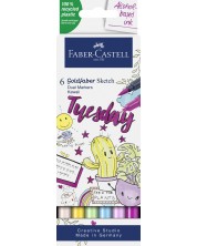 Σετ μαρκαδόρων  Faber-Castell Goldfaber Sketch - Kawaii, 6 χρώματα