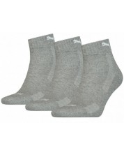 Σετ κάλτσες Puma - Cushioned Quarter, 3 ζευγάρια, γκρι -1