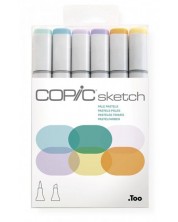 Σετ μαρκαδόρων Too Copic Sketch - Παστέλ αποχρώσεις, 6 χρώματα -1