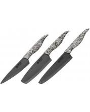 Σετ 3 μαχαιριών Samura - Inca, μαύρη κεραμική λεπίδα ζιρκονίου