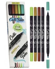 Σετ μαρκαδόροι Online Calli Twin - 5 χρώματα, σε κουτί από χαρτόνι