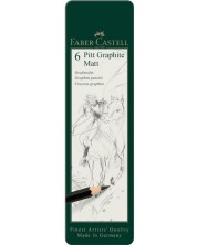 Σετ μολύβια γραφίτη Faber-Castell Pitt - Matt, 6 τεμάχια -1