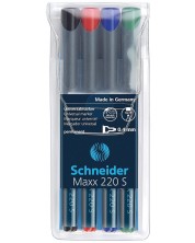 Σετ 4 έγχρωμους μαρκαδόρους Schneider μόνιμος OHP Maxx 220 S, 0.4 mm