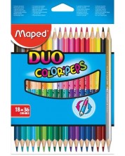 Σετ χρωματιστά μολύβια Maped Color Peps - Duo, 18 τεμάχια, 36 χρώματα -1