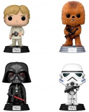 Σετ  φιγούρες  Funko POP! Movies: Star Wars - Luke Skywalker, Chewbacca, Darth Vader & Stormtrooper (Flocked) (Special Edition)
