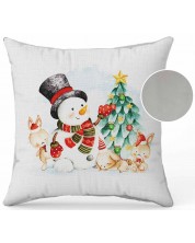 Χριστουγεννιάτικο μαξιλάρι με χριστουγεννιάτικου δέντρου Amek Toys - χιονάνθρωπος  -1