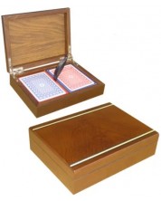 Ξύλινο κουτί με κάρτες για πόκερ -1
