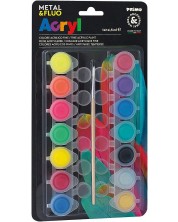 Σετ ακρυλικά χρώματα Primo H&P - 14 χρώματα x 4,5 ml, με πινέλο -1