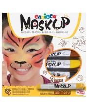 Σετ μπογιές προσώπου Carioca Mask up - Animals, 3 χρώματα