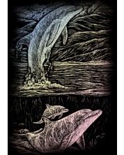 Σετ χάραξης Royal Holographic- Οικογένεια δελφινιών, 13 x 18 εκ