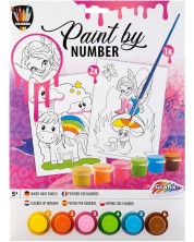 Σετ ζωγραφικής με αριθμούς  Grafix - ροζ