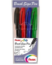 Σετ μαρκαδόρων πινέλου Pentel Sign Pen - SES15-4, 4 τεμάχια