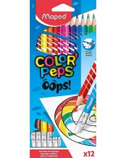 Σετ μολύβια  με γόμες Maped Color Peps Oops - 12  χρώματα