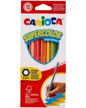 Σετ χρωματιστά μολύβια Carioca - Supercolor Hexagon, 12 χρωμάτων -1
