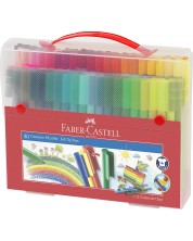 Σετ χρωματιστούς μαρκαδόρους Faber-Castell Connector -80 χρώματα + 12 κλιπ