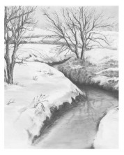 Σετ ζωγραφικής με μολύβια Royal - Χειμωνιάτικο τοπίο, 23 х 30 cm -1