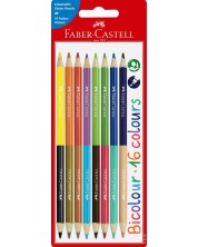 Σετ με χρωματιστά μολύβια  Faber-Castell Bicolor -8 τεμάχια, 16 χρώματα -1