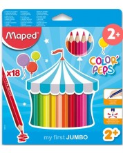 Σετ μολύβια Maped Color Peps - My First Jumbo, 18 χρώματα -1