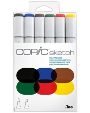 Σετ μαρκαδόρων Too Copic Sketch - Βασικοί σκούροι τόνοι, 6 χρώματα