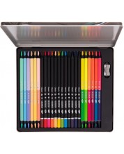Σετ με χρωματιστά μολύβια  Daco - 36 χρώματα,μεταλλικό κουτί -1