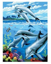 Σετ ζωγραφικής με ακρυλικά χρώματα Royal - Δελφίνια, 22 х 30 cm