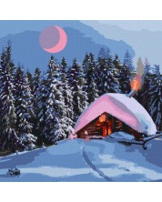 Σετ ζωγραφικής με αριθμούς Ideyka - Καλύβα χιονιού, 40 х 40 cm